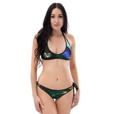 Peacock V-kini Two Piece Reversible Vegan Bikini