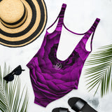 Ethi-Cali Floral V Purple Flower One-Piece Swimsuit