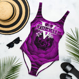 Ethi-Cali Floral V Purple Flower One-Piece Swimsuit