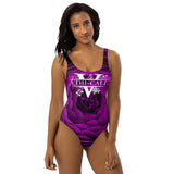 Ethi-Cali Floral V Purple Flower One-Piece Swimsuit