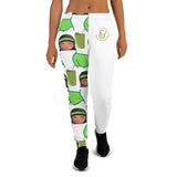 Smoothie Booty Cutie Women's Vegan Joggers / Kale Girl-White