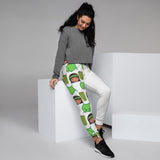 Smoothie Booty Cutie Women's Vegan Joggers / Kale Girl-White