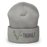 V-thang Cuffed Beanie / Black Font
