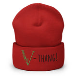 V-thang Cuffed Beanie / Black Font