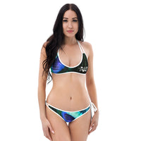 Peacock V-kini Two Piece Reversible Vegan Bikini