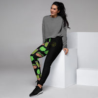 Smoothie Booty Cutie Women's Vegan Joggers / Kale Girl-Black