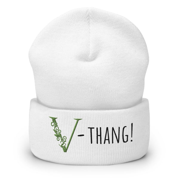 V-thang Cuffed Beanie / Black Font