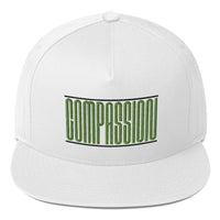 COMPASSION Flat Bill Snapback / White