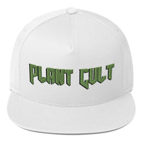 PLANT CULT Flat Billed Vegan Snapback / White