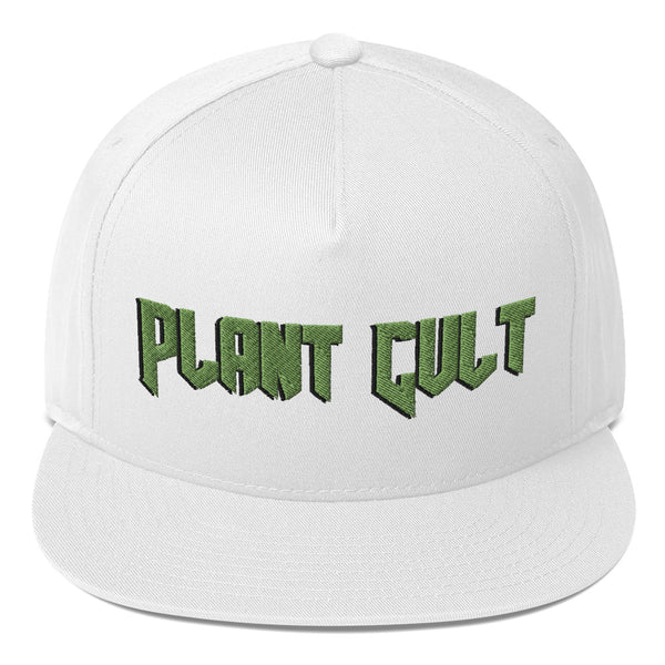 PLANT CULT Flat Billed Vegan Snapback / White