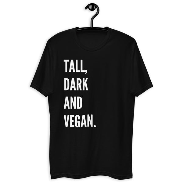 Tall, Dark And Vegan Men's Premium Crew Neck Tee / Black
