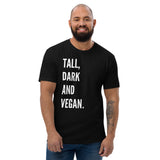 Tall, Dark And Vegan Men's Premium Crew Neck Tee / Black