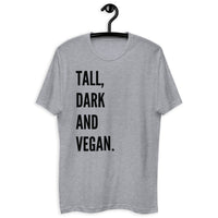 Tall, Dark And Vegan Men's Premium Crew Neck Fitted Tee / White