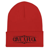 GIVE A FUCK Cuffed Beanie / Black