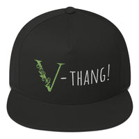 Black vegan snap back hat/Front