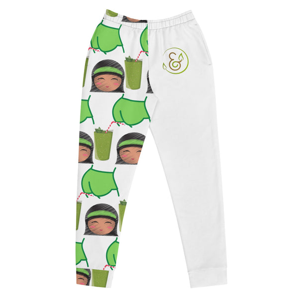 Women's cute white vegan sweatpants / Front