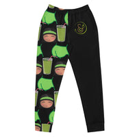 Women's cute black vegan sweatpants / Front