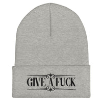 GIVE A FUCK Cuffed Beanie / Black