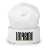 COMPASSION Vegan Cuffed Beanie / Black Font