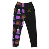 Women's cute black vegan jogger sweatpants with graphic