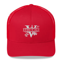 Ethi-Cali all red vegan trucker hat