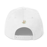 White vegan snap back hat/Back