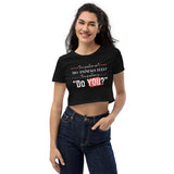 The Question Women's Vegan Organic Short Cut Crop Top / Black