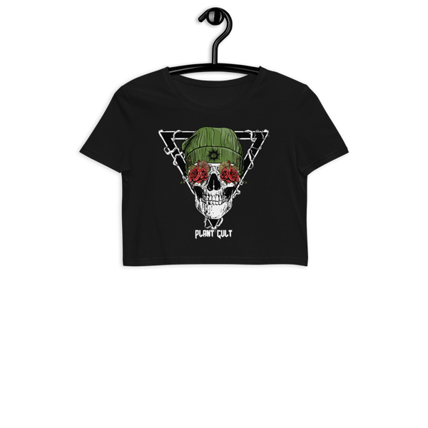 Plant Cult Rose Skull Women's Vegan Organic Crop