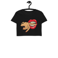 Women's Vegan Lips Organic Crop Top / Red Lips