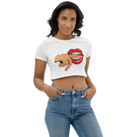 Women's Vegan Lips Organic Crop Top / Red Lips