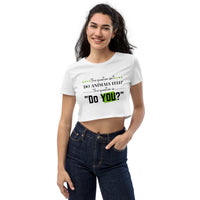 The Question Women's Vegan Organic Short Cut Crop Top / White