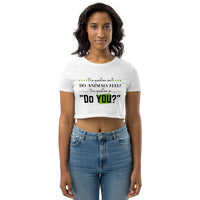 The Question Women's Vegan Organic Short Cut Crop Top / White