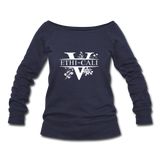 Ethi-Cali Women's Floral V Wideneck Vegan Sweatshirt - melange navy