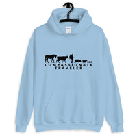 Compassionate Traveler Soft Vegan Hoodie / Female Backpacker