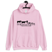 Compassionate Traveler Soft Vegan Hoodie / Female Backpacker