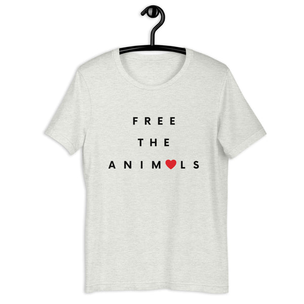 FREE THE ANIMALS Short Sleeve Unisex Animal Rights Tee