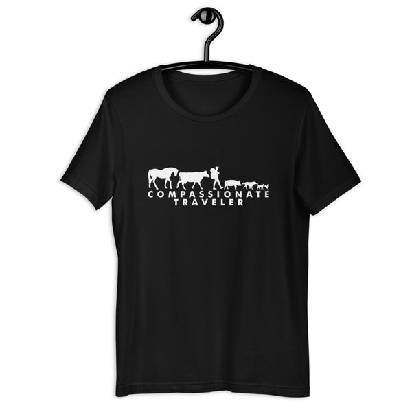Compassionate Traveler Short Sleeve Unisex Vegan Shirt