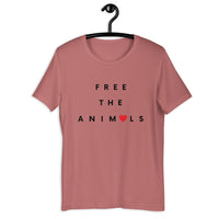 FREE THE ANIMALS Short Sleeve Unisex Animal Rights Tee