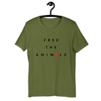 FREE THE ANIMALS Short Sleeve Unisex Animal Rights Tee