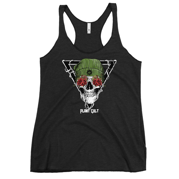 Plant Cult Rose Skull Women's Racerback Tank Top